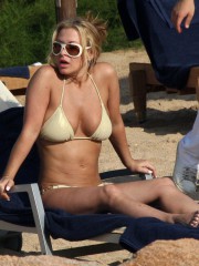 Anastacia showing ass crack in sexy tan bikini